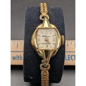 Vintage Waldman Cocktail Watch Speidel Band Gold Tone Antimagnetic Not Working